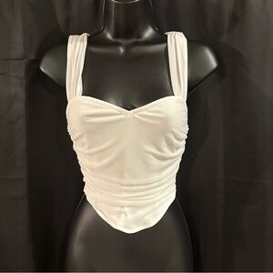 SHEIN White Ruched Tank Top